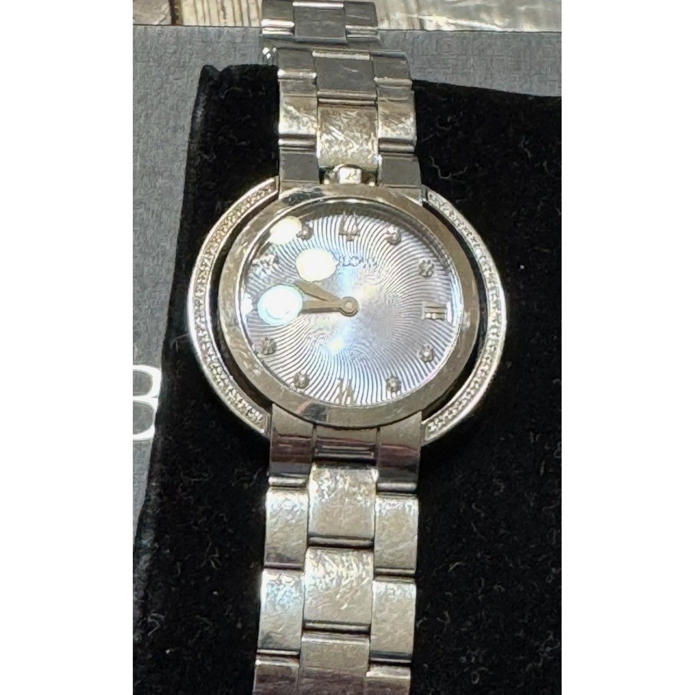 Bulova Rubaiyat Diamond Stainless Steel Watch 96P184 Silver Tone 35mm Quartz